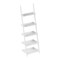 Lavish Home White Ladder Bookshelf 5-Tier Leaning Shelf Stand for Decorative Display